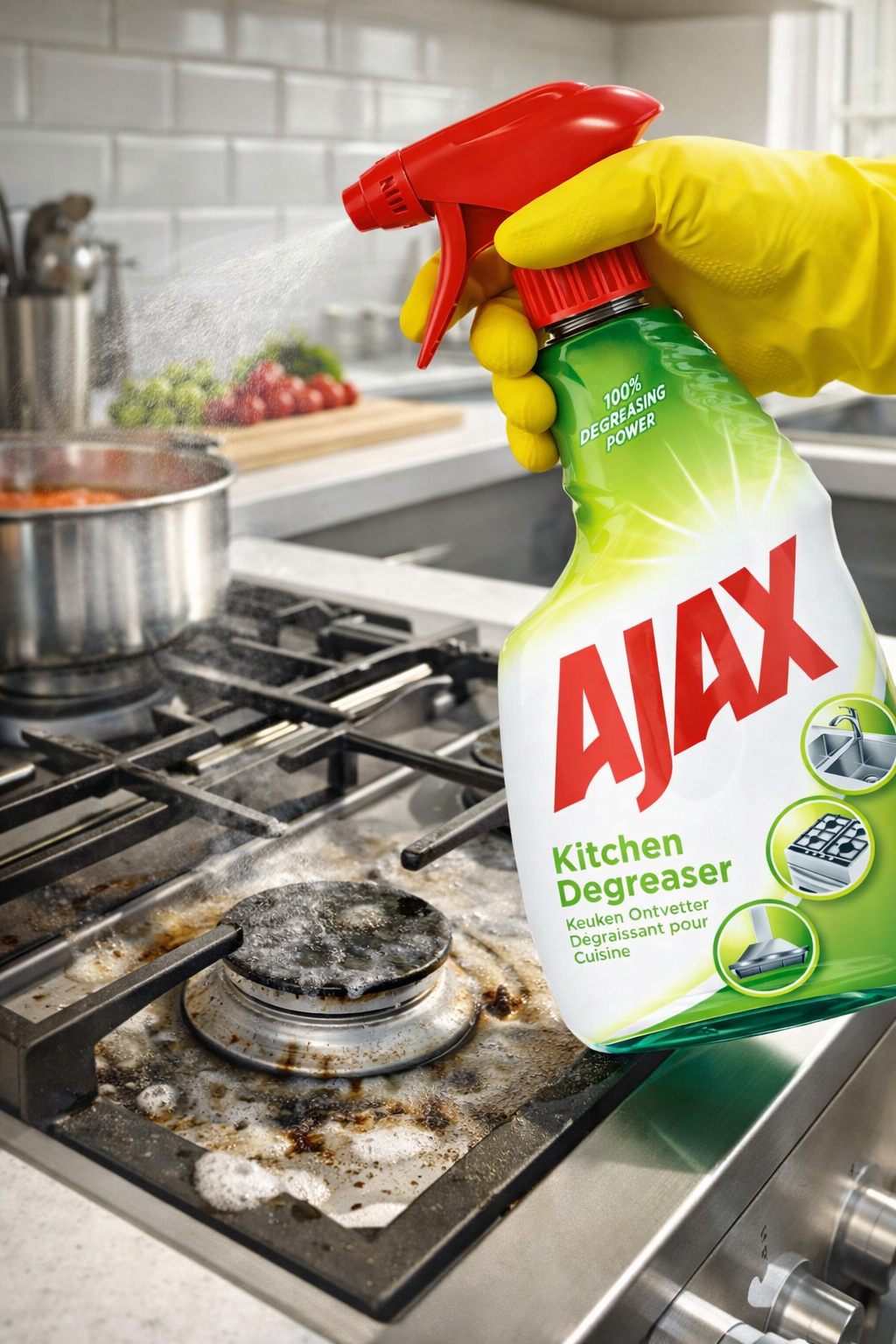Ajax Kitchen Degreaser virtuvės riebalų valiklis, 750 ml