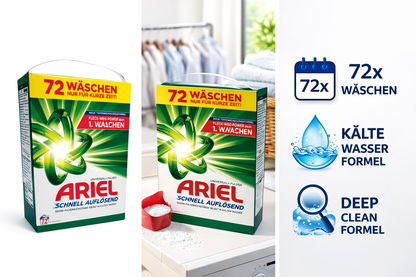 Ariel Universal+ skalbimo milteliai, 72 skalbimai