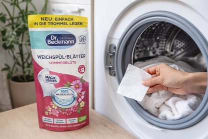 Dr. Beckmann Magic Leaves skalbinių minkštiklio lapeliai Sommerblüte, 14 vnt