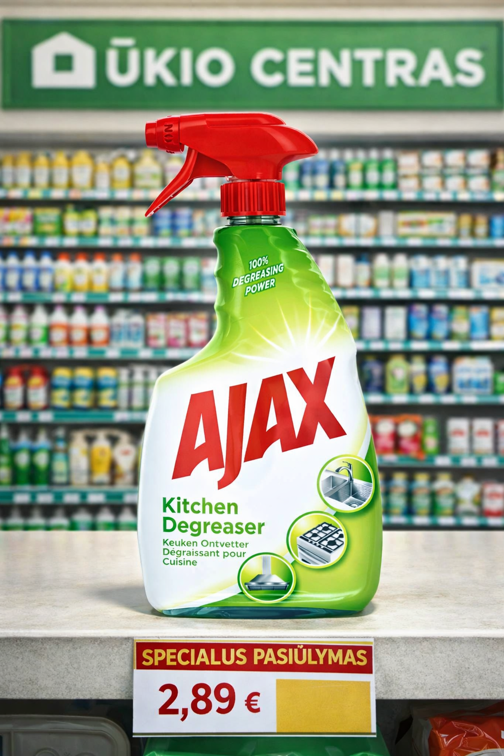 Ajax Kitchen Degreaser virtuvės riebalų valiklis, 750 ml
