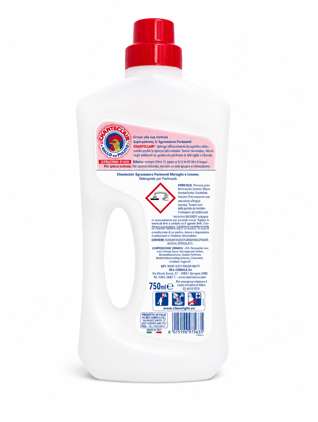 Chanteclair Sgrassatore Pavimenti Marsiglia e Limone grindų valiklis 750 ml