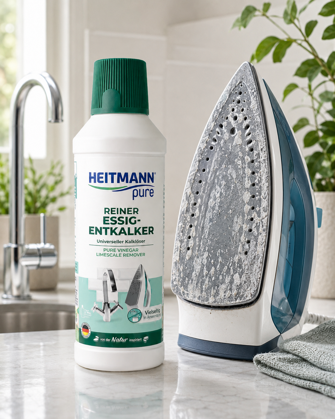 Heitmann Pure Reiner Essig-Entkalker – acto pagrindo kalkių valiklis, 500 ml