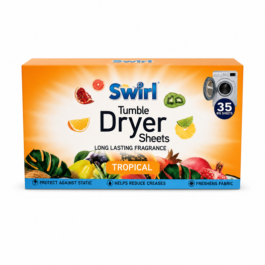Swirl Tumble Dryer Sheets Tropical – kvapnios džiovyklės servetėlės, 35 vnt.
