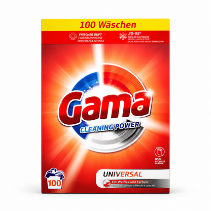 Gama Cleaning Power Universal – skalbimo milteliai baltiems ir spalvotiems audiniams, 100 skalbimų