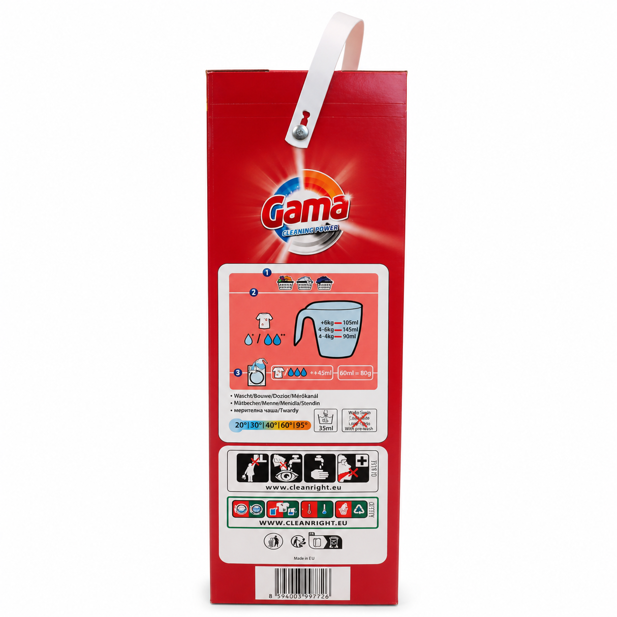 Gama Cleaning Power Universal – skalbimo milteliai baltiems ir spalvotiems audiniams, 100 skalbimų