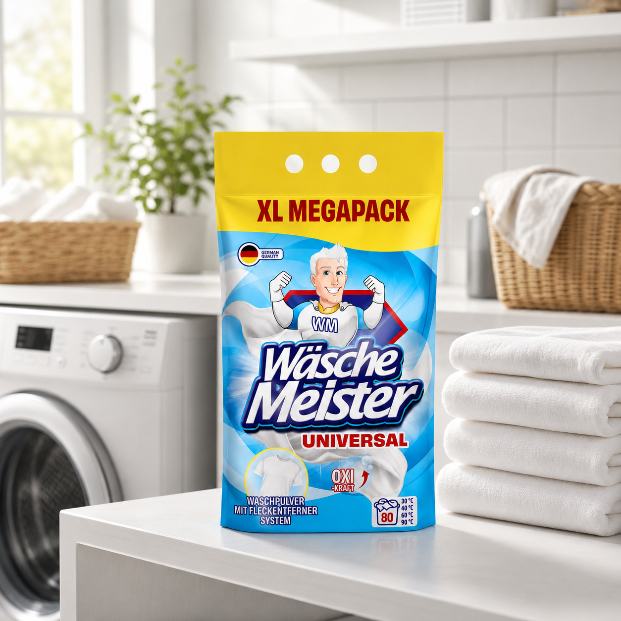 WäscheMeister Universal skalbimo milteliai, 6 kg / 80 skalbimų