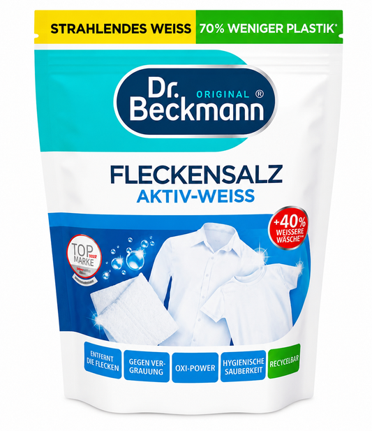 Dr. Beckmann Fleckensalz Aktiv-Weiss dėmių šalinimo ir baltumo stiprinimo priemonė