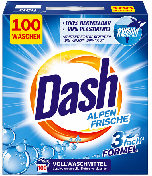 Dash Alpen Frische universalūs skalbimo milteliai 100 skalbimų
