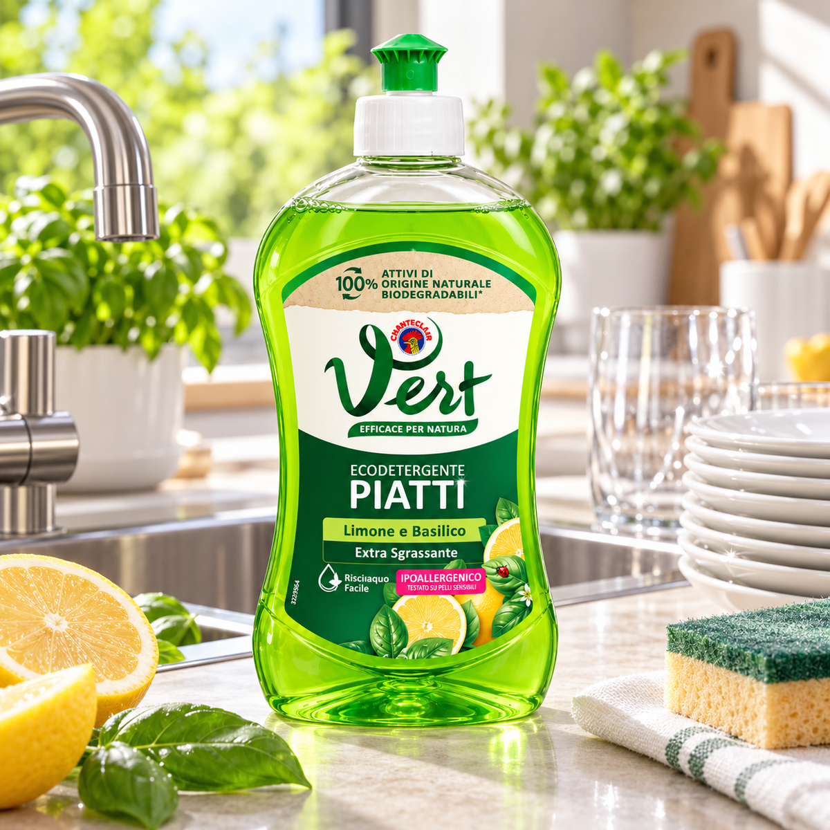Chanteclair Vert Piatti Limone e Basilico ekologiškas indų ploviklis