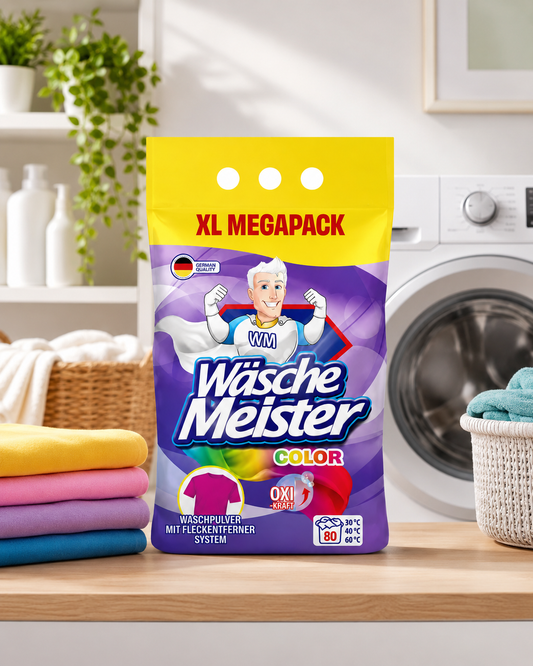 WäscheMeister Color skalbimo milteliai spalvotiems audiniams, 6 kg / 80 skalbimų